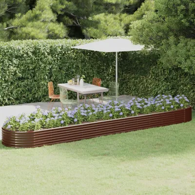Obrázok produktu pre vidaXL Zvýšená posteľ Pozinkovaná oceľ 507x100x36 cm Hnedá
