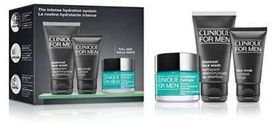 Zdjęcie produktu dla Clinique For Men Hydration Set, Mężczyźni, Skóra uniwersalna, Oczyszczenie, Peeling, Nawilżający, 72 h, Krem nawilżający do twarzy, Płyn do mycia twarzy, Peeling do twarzy, 30 ml