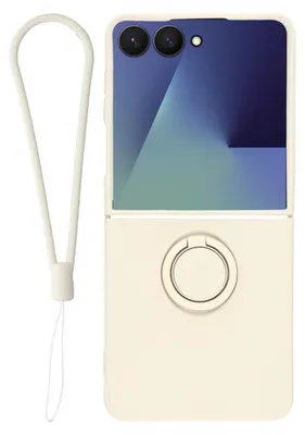 Produktbild von Avizar, Hülle für Galaxy Z Flip8 Soft-Touch mit Haltering und Handschlaufe, Beige