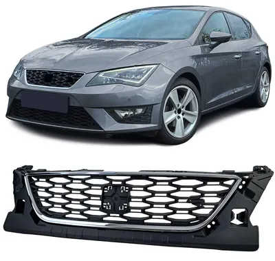 Kühlergrill Grill mit Chrom Rahmen für Seat Leon 5F 2012-2016 Vorfacelift – Produktansicht
