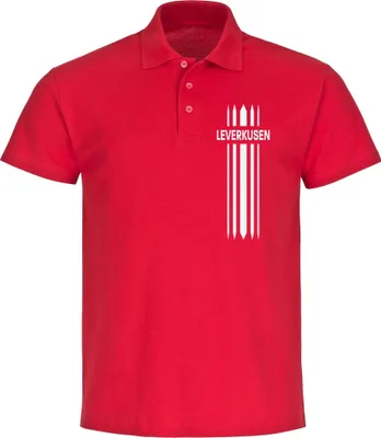 Produktbild von multifanshop Poloshirt - Leverkusen - Streifen, rot, Größe L