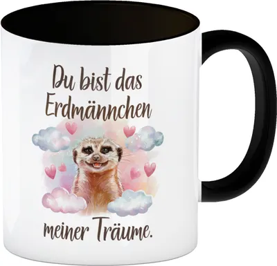 Produktbild von Erdmännchen meiner Träume Kaffeebecher in schwarz