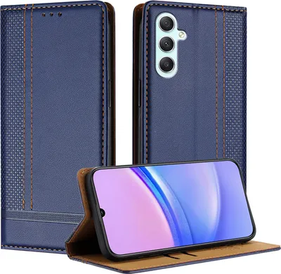 Obrázek produktu pro Pouzdro pro Samsung Galaxy A35 5G kožené flipové pouzdro s funkcí stojánku modré