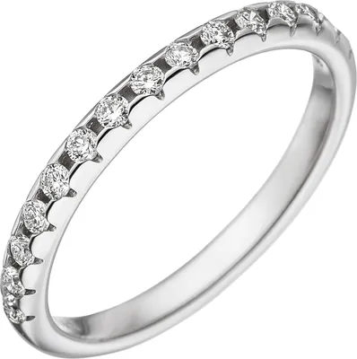 Produktbild von Gr. 58 Damen Ring 585 Gold Weißgold 15 Diamanten Brillanten Weißgoldring Diamantring