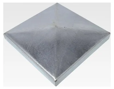 Produktbild von 2 x Pfostenkappe Pyramide Stahl verzinkt Abdeckkappe für Pfosten 80 x 80 mm