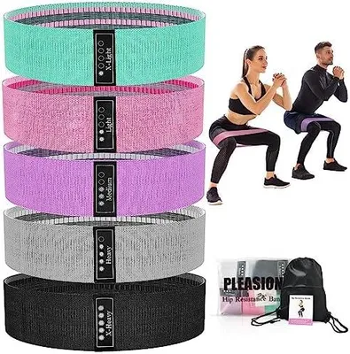 Produktbild von Resistance Bands Fitnessband, Fitnessbänder Stoffbänder 5er Set, Widerstandsbänder für Krafttraining Muskelaufbau Hip Beintraining, Gymnastikband für Workout Yoga Pilates