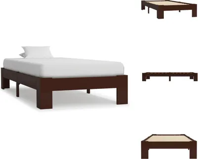 Produktbild von vidaXL Massivholzbett Dunkelbraun Kiefer 90x200 cm - Betten & Bettgestelle