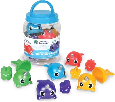 Productafbeelding van Learning Resources Snap-n-Learn Narwallen en vriendjes - Baby peuter speelgoed - Educatieve activiteiten voor jonge kinderen - Leerspeelgoed