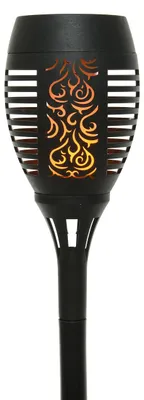 Produktbild von Solar Fackel plastik Flacker-Effekt Ø10cm H.49.5cm schwarz/Flamme