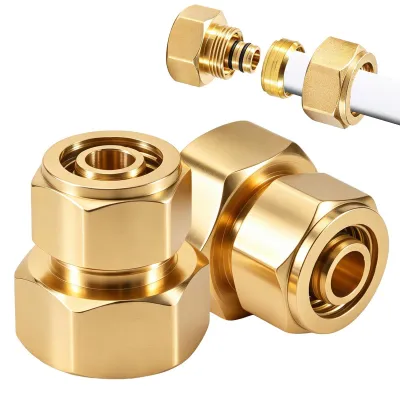Productafbeelding van 2 stuks schroeffitting overgang, 16 mm x 3/4 inch binnendraad messing