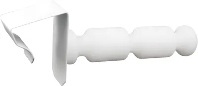 Produktbild von 10x Fensterhaken klemmbar mit Distanzhalter, weiß, Dekohaken, Abstandshalter, Aufhänger für Fensterdekoration, Klemmbereich 15-20 mm