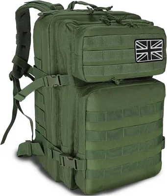 Image de Sac à dos militaire, 45 litres, imperméable, de couleur verte, pour le camping