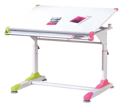 Schreibtisch, höhenverstellbar, mit Ablagefach, MDF/Metall, 100x66x84 cm
