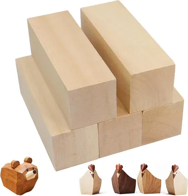Imagen del producto de Bloques de madera de haya, 5 unidades, 15x5x5 cm, para niños y proyectos de manualidades