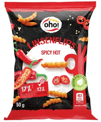 Produktbild von oho! Linsenflips Spicy Hot 50g