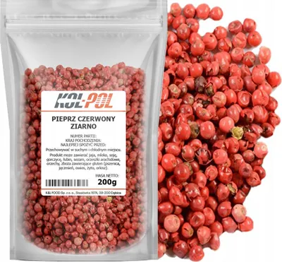 Zdjęcie produktu dla PIEPRZ CZERWONY ZIARNISTY 200g Aromatyczny naturalny ziarno jakość Kol-Pol
