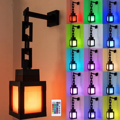 Produktbild von Nachttischlampe "Pixelated Laterne" - 16 Farben RGB - USB-aufladbar
