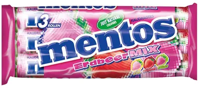Produktbild von mentos Erdbeer Mix 3x37,5g