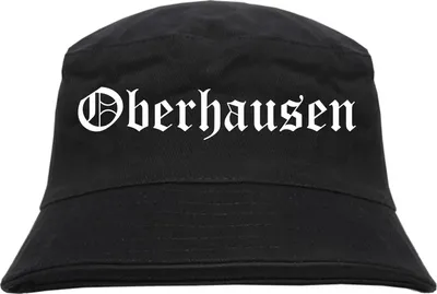 Produktbild von Oberhausen Fischerhut - Altdeutsch - bedruckt - Bucket Hat Anglerhut Hut Schwarz L/XL