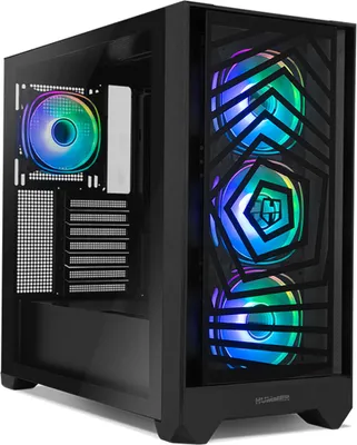 Produktbild von NOX Hummer PLASMA, Midi Tower, PC, Schwarz, ATX, ITX, micro ATX, SPCC, Gehärtetes Glas, Gaming