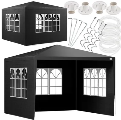 Produktbild von Kanwod Pavillon 3x3 m wasserdicht Torm, Partyzelt mit 4 Seitenteilen und Fenstern, Faltpavillon für Events, Hochzeit, Garten, Marktstand, Flohmarkt