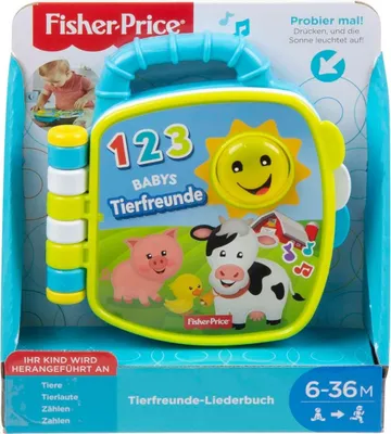 Immagine prodotto di Libro di canzoni degli amici animali Fisher-Price, giocattolo per bambini con musica, giocattolo educativo
