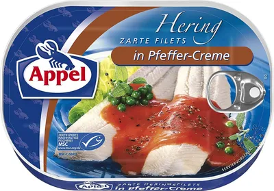 Image de Filets de hareng Appel dans une crème au poivre savoureusement épicée 200g