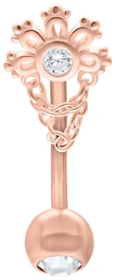 Produktbild von Wildcat Micro Bananabells - Crystal Sunrise Micro Bananabell aus , Körperstelle: Ohr, Bauchnabel, Stärke: 1,6mm| Länge: 8,0mm, Roségold-Kristallklar