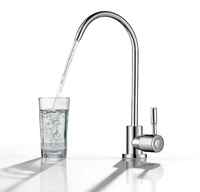 Immagine prodotto di Rubinetto per osmosi inversa, attacco 1/4'', in acciaio inossidabile, girevole a 360°, per sistemi di filtraggio dell'acqua da incasso