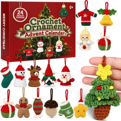 Productafbeelding van Adventskalender 2026 met haakhangers - Handgemaakte kerstdecoratie