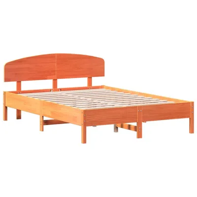 Produktbild von vidaXL Massivholzbett ohne Matratze Wachsbraun 140x200 cm Kiefernholz