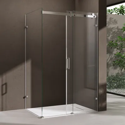Produktbild von doporro Duschkabine Schiebetür Dusche Eckdusche 70x130x195cm Duschabtrennung mit Schiebetür ESG-Sicherheitsglas Klarglas 4-Punktbefestigung inkl. beidseitiger Easy-Clean-Beschichtung Ravenna17-2