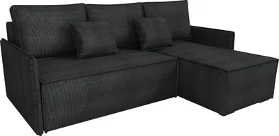 Produktbild von BroMARKT Ecksofa mit Schlaffunktion Atlantic Schwarz Cord Rechts