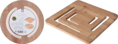 Productafbeelding van 2 pannenstandaards, Excellent Houseware, bamboe, 20x0,9 cm, bruin