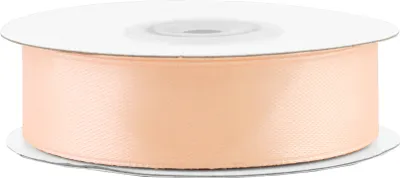 18mm breites, 25m langes, einseitig glänzendes apricotfarbenes Satinband auf Rolle. Perfekt für Bastelprojekte und Geschenkverpackungen