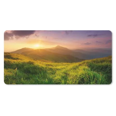 Produktbild von MuchoWow® Mauspad Mousepad Berge - Sonne - Natur 60x30 cm - Mousepads - Maus Mat - Pad - Mausunterlage - Nachhaltig