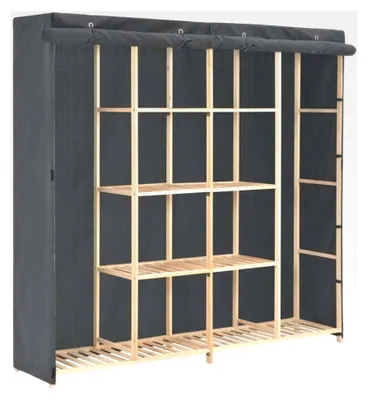 Produktbild von Kleiderschrank, Aufbewahrungsschrank, Schlafzimmer, Grau, 173 x 40 x 170 cm