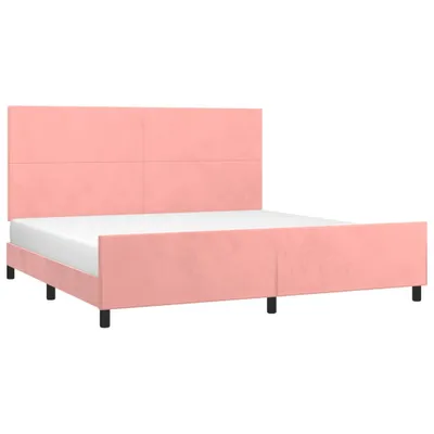 Produktbild von vidaXL Bettgestell mit Kopfteil Rosa 200x200 cm Samt