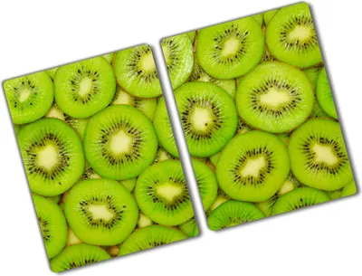 Produktbild von Tulup Glas Herdabdeckplatte - 2x40x52 cm - Glaskeramikkochfeld-Abdeckung Spritzschutz Glasabdeckplatte Kochplattenabdeckung und Schneidebrett - Zweiteilig - Essen & Getränke - Kiwi - Grün