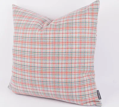 Produktbild von Kissenhülle Victoria Karo Struktur rosa türkis hellblau in versch. Größen Größe 80x80cm (HxB) 80x80cm (HxB) Größe