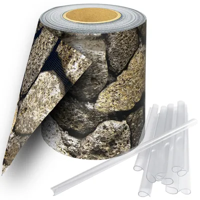 Produktbild von Sichtschutzstreifen inkl. 30 Befestigungsclips Zaunblende 35 m Rolle 19 cm PVC Zaunfolie Windschutz Doppelstabmatten  , Länge:35m;Farbe:Sandstein