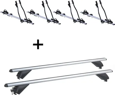 Image de 4x porte-vélos SAGITTAR + barres de toit en aluminium RB003 compatibles avec Hyundai Tucson (5 portes) à partir de 2015