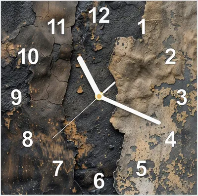 Produktbild von Wanduhr aus Glas mit Motiv Abblätternde Farbe- 30 x 30 cm - inkl. Aufhängesystem