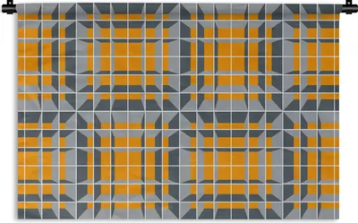 Produktbild von MuchoWow® Wandteppich Wandbehang Würfel - Muster - 3D 90x60 cm Tapisserie Dekoration Wandtuch - Wandskulpturen - Bildteppich