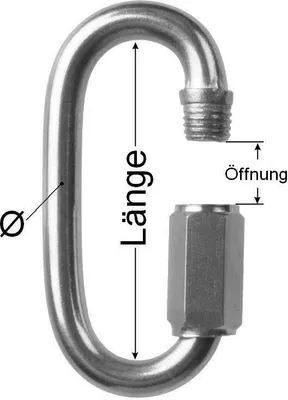 Produktbild von V4A Edelstahl Kettenverbinder Schraubverbinder Schotschäkel Kettenglied 4A Ø5mm
