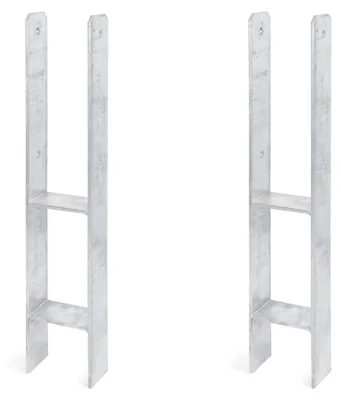 Zdjęcie produktu dla Alberts 2 x wsporniki słupków H, 95x600 mm, grubość materiału 6 mm, głębokość 60 mm, ocynkowane ogniowo
