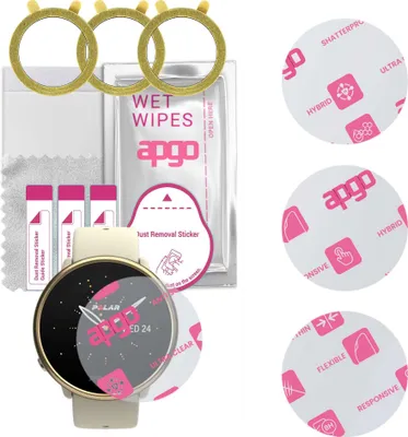 Produktbild von apgo 3 Stück Schutzglas, klar, kompatibel mit Polar Ignite 2 Smartwatch, Hybrid 8H, Ersatz für Hartglas, Displayschutzglas, Bildschirmschutz, Displayschutz, kratzfest
