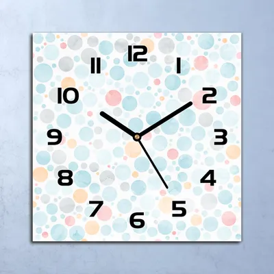 Produktbild von Wanduhr Echt-Glas-Küchenuhr Pastellkreise Quarz Lautlos 30x30 Deko Bilder
