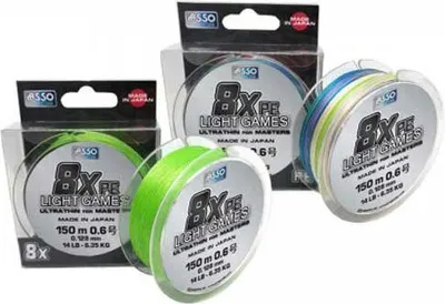 Produktbild von Asso 8x Light Games 300 M Geflochtene Schnur Durchsichtig 0.330 mm Durchsichtig 0.330 mm