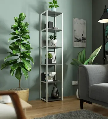 Produktbild von Metallregal 40 cm TOMIRAN - weiß/grau